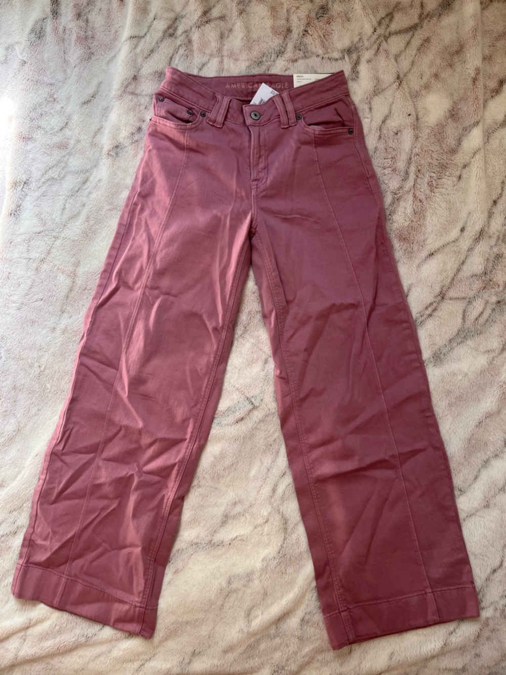 American Eagle Outfitters Wide-Leg Jeans in Dusty Rose